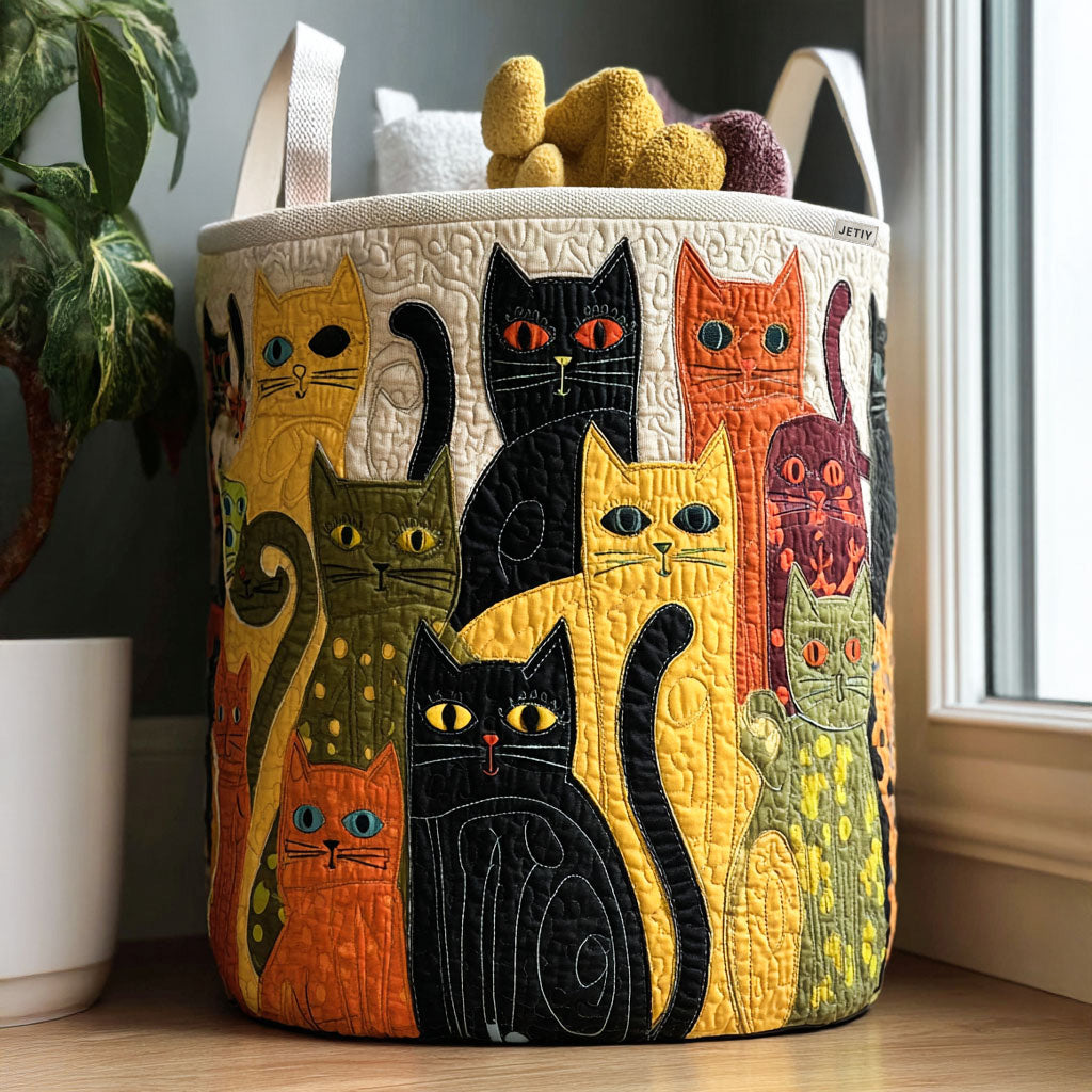 Cat | Quilted Storage Basket