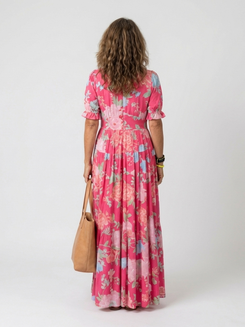 ELVENA™ | Floral V-Neck Maxi Dress