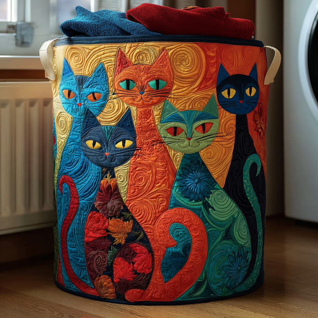 Cat Quilted | Quilted Storage Basket