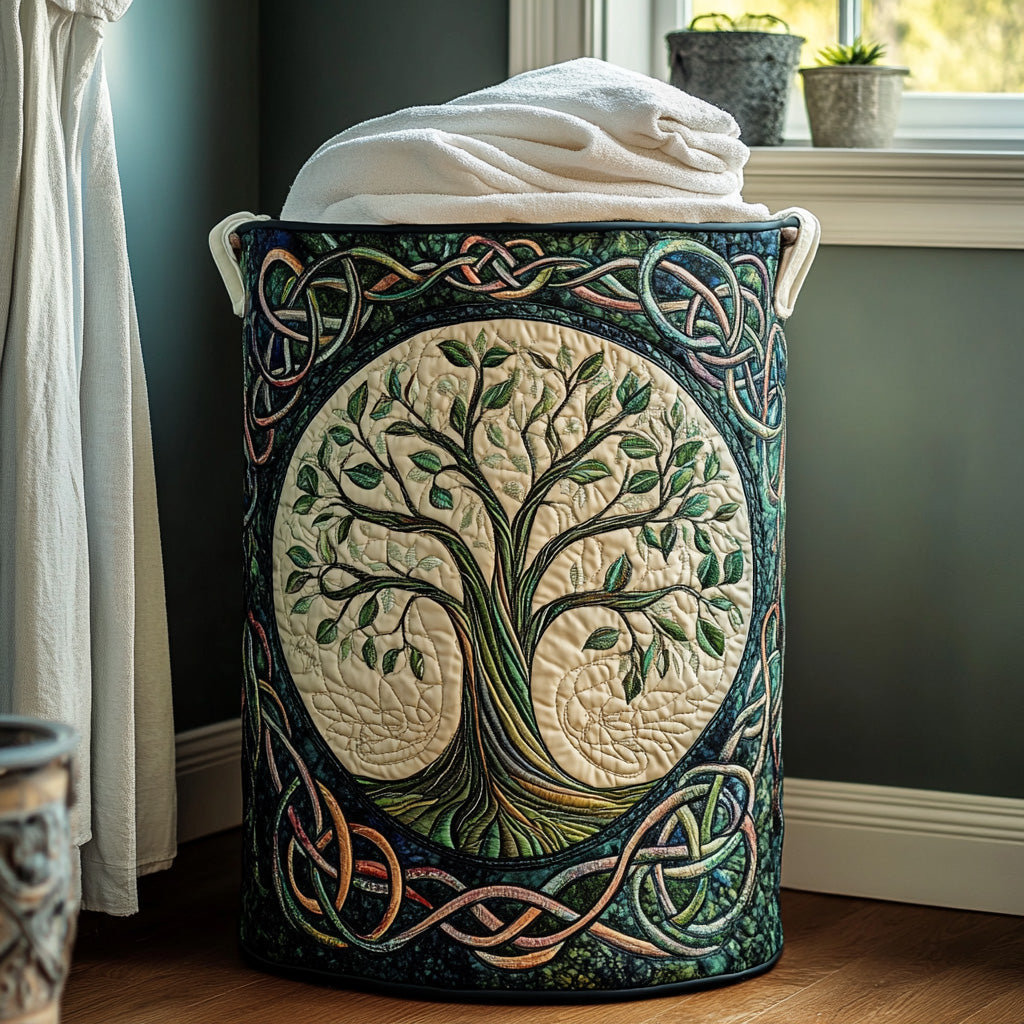 Tree of Life | Quilted Storage Basket