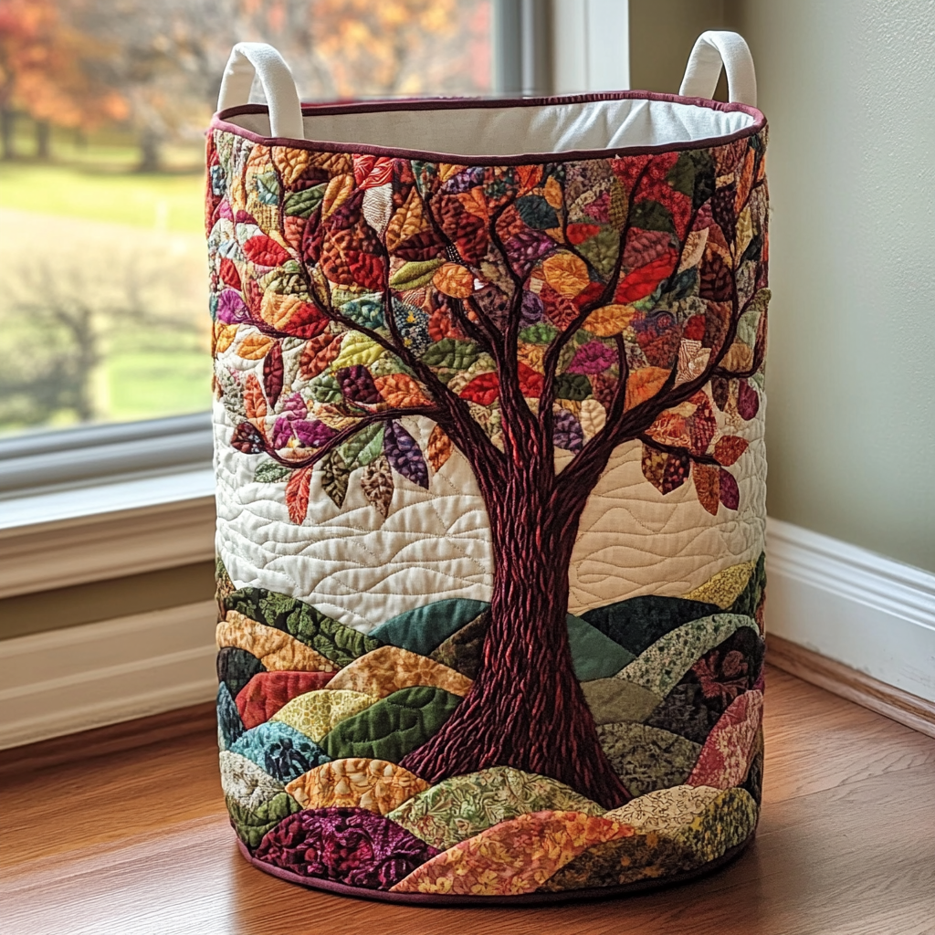 Tree of Life | Quilted Storage Basket