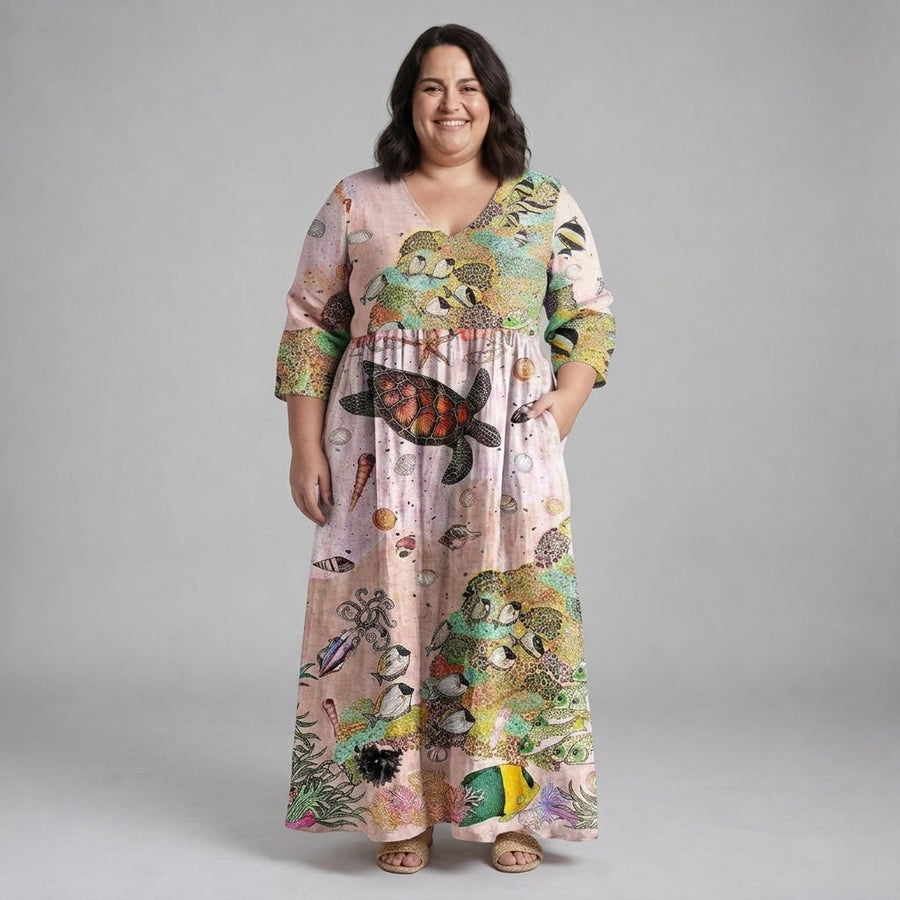 Marisella | Ocean Whimsy Maxi Dress