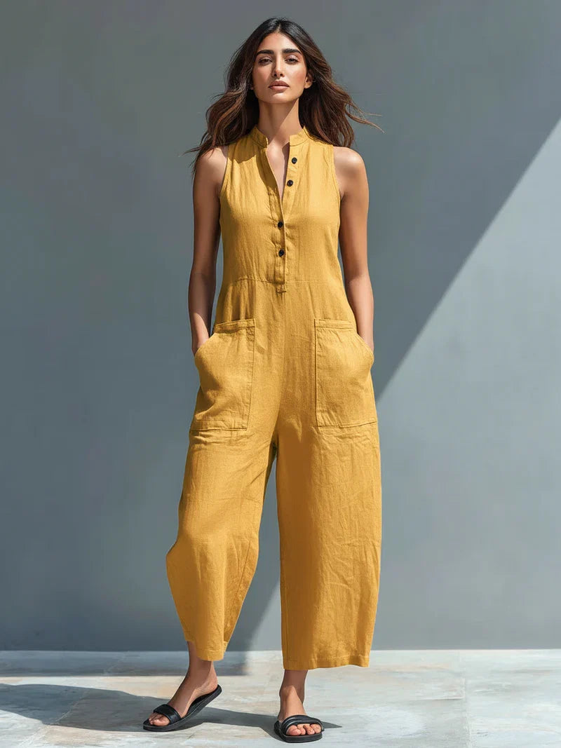 Adele | Fluid Pocket Long Jumpsuit
