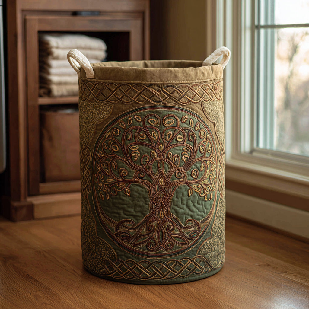Tree of Life | Quilted Storage Basket