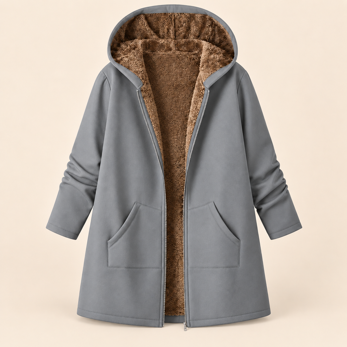 Evelyn™ | Cozy Sherpa-Lined Hooded Coat