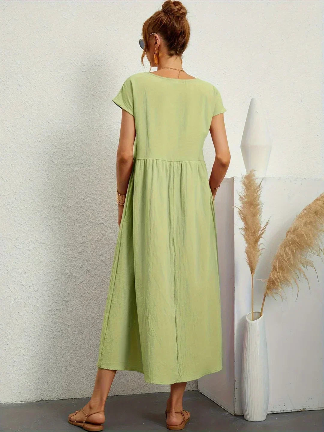 ELVENA™ | Breathable White Midi Dress