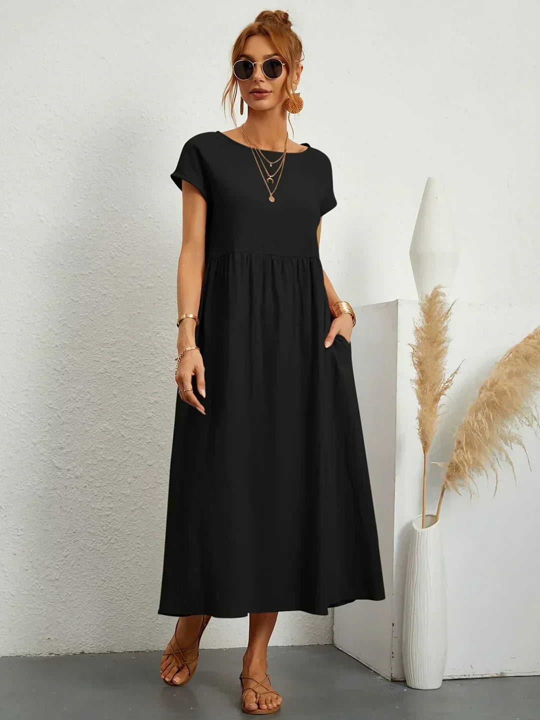 ELVENA™ | Breathable White Midi Dress