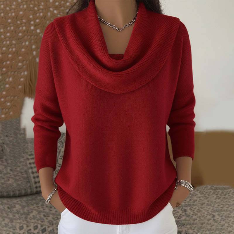 Juliette™ cowl neck sweater by THE WHITMORE FAMILY in cozy knit fabric, featuring a relaxed fit and cowl neckline.