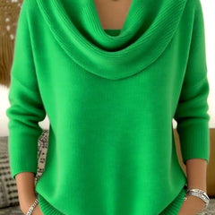 Cowl neck women's sweater by THE WHITMORE FAMILY, soft knit jumper with a cozy cowl neckline and long sleeves.