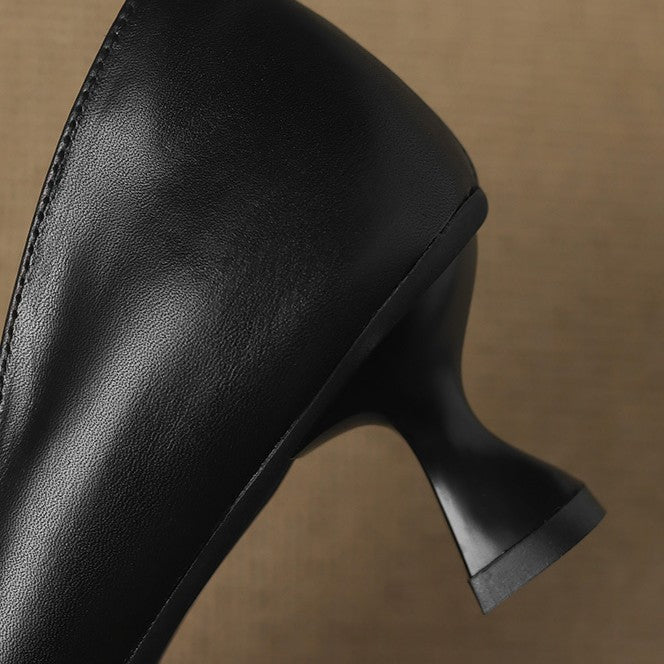 Calenne Leather Kitten Heels