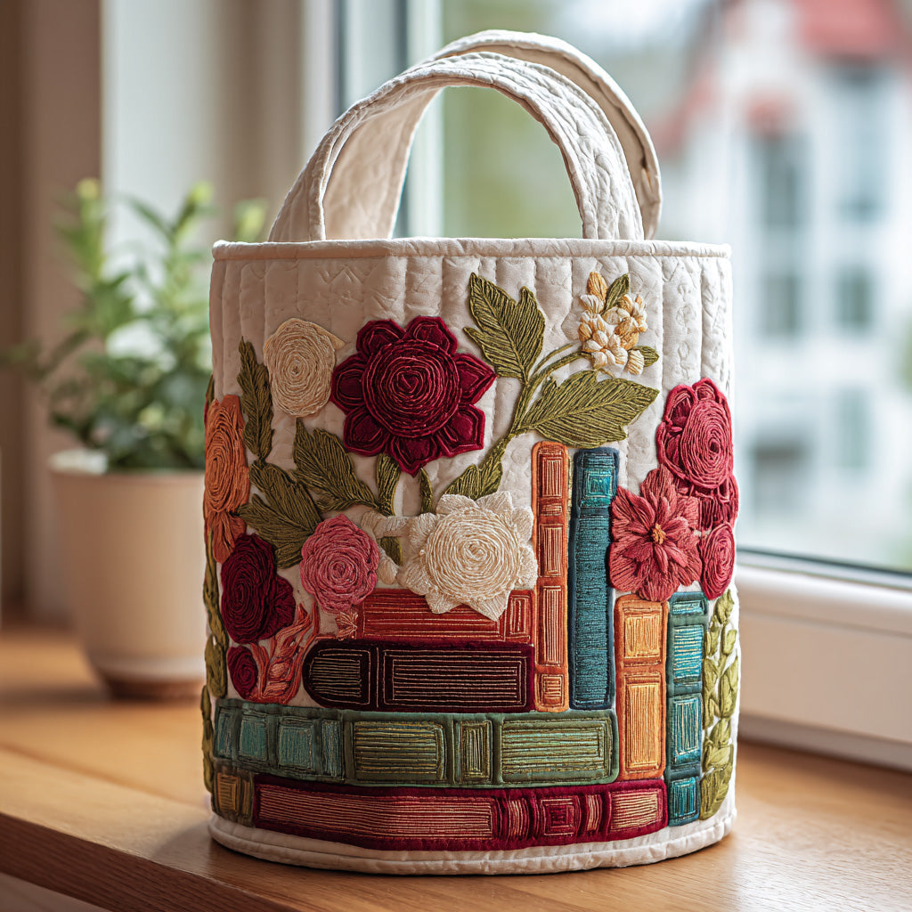 Bookish Garden | Quilted Storage Basket