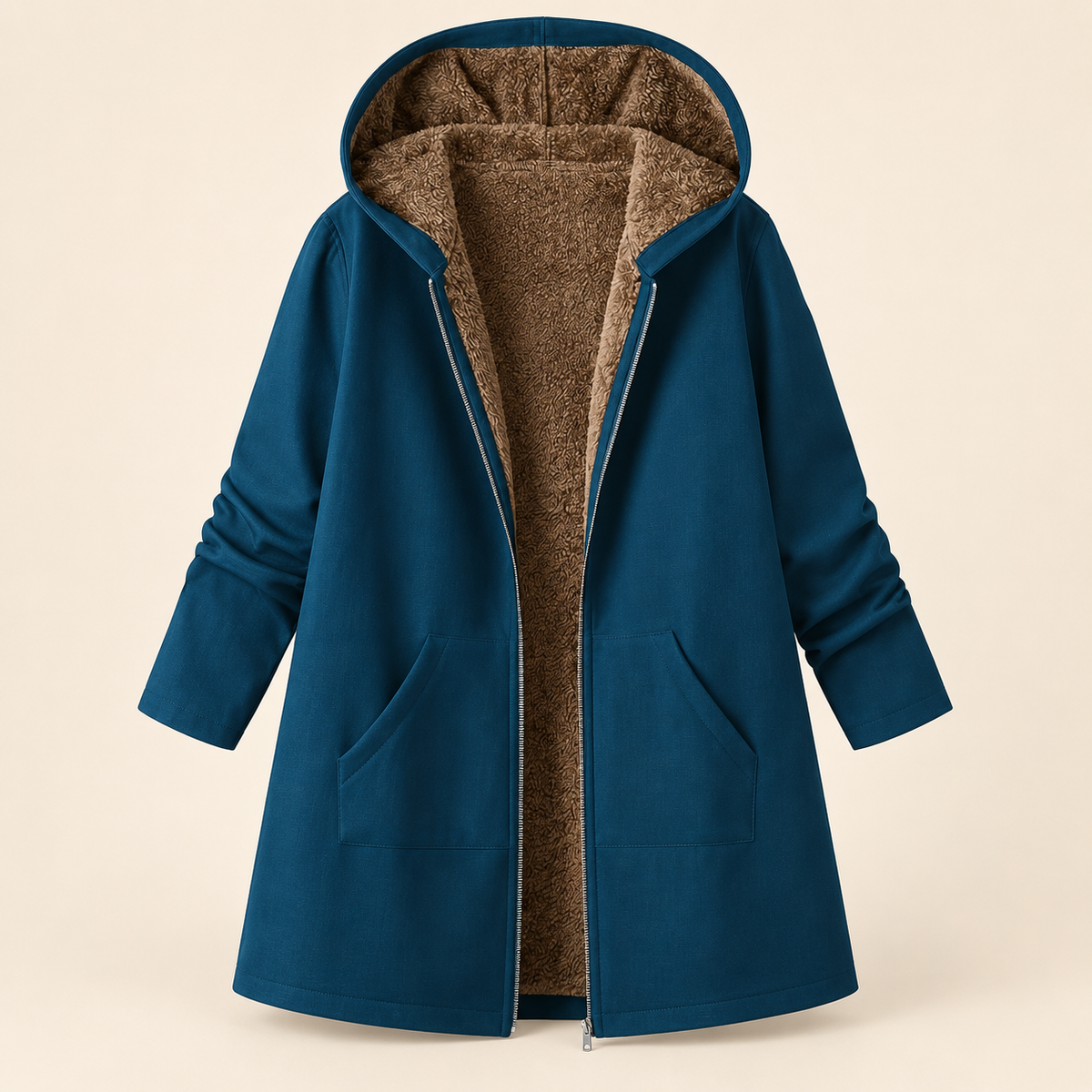 Evelyn™ | Cozy Sherpa-Lined Hooded Coat