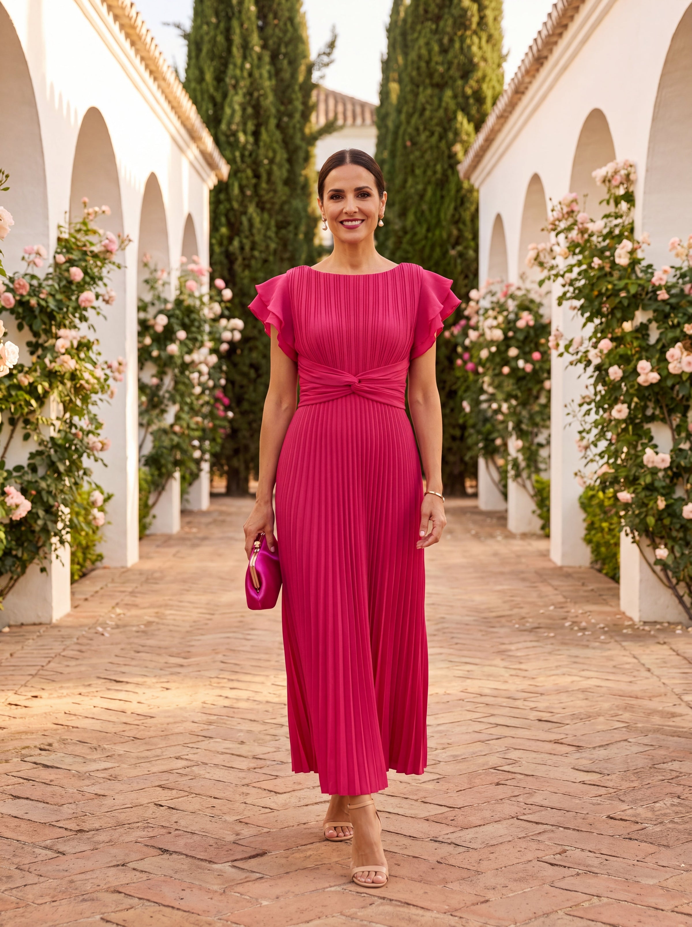 ELVENA™ | Tie-Front Midi Dress