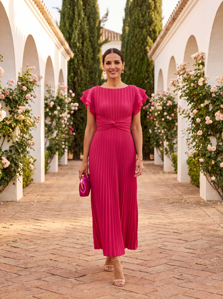 ELVENA™ | Tie-Front Midi Dress