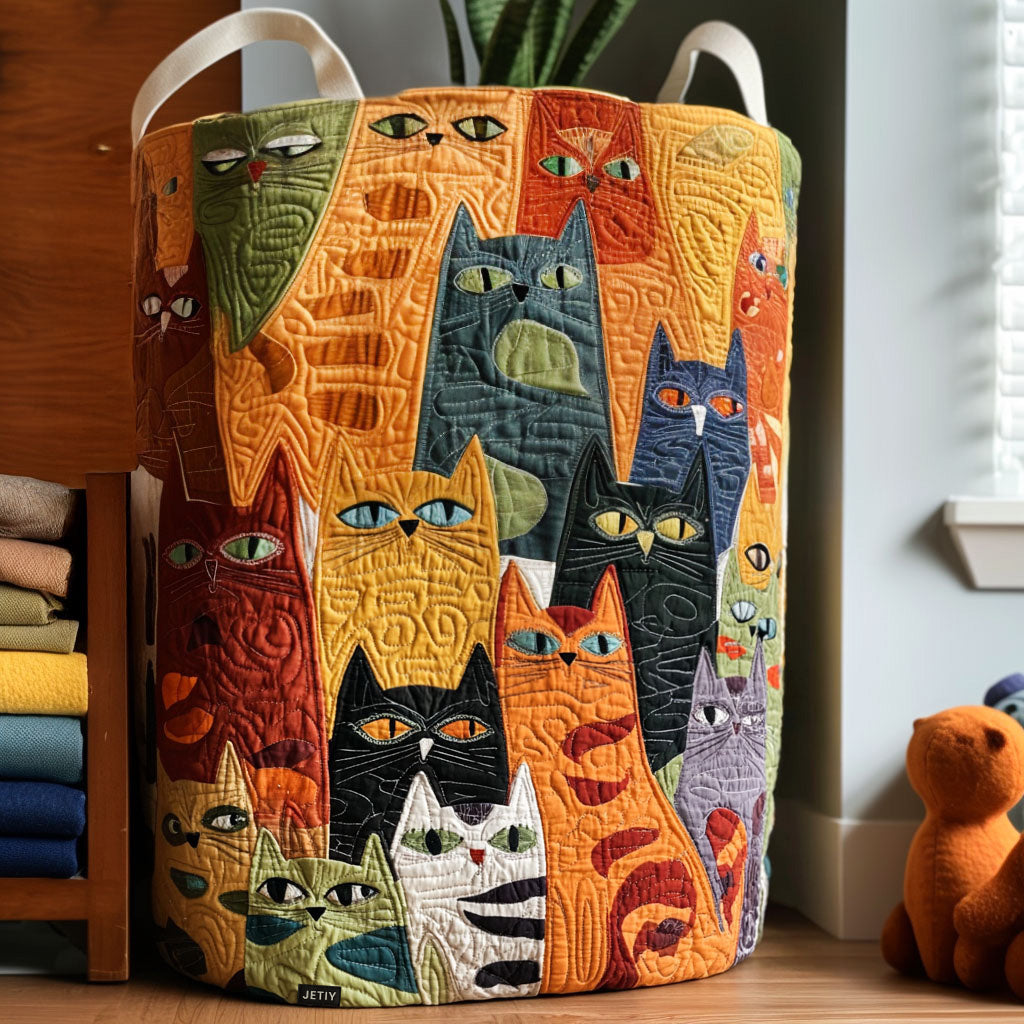 Cat | Quilted Storage Basket
