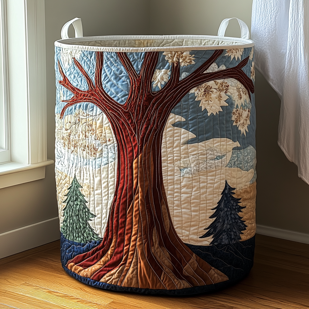 Tree of Life | Quilted Storage Basket