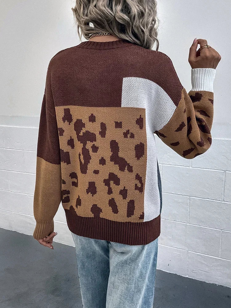 Le Clair | Vintage Leopard Patchwork Sweater