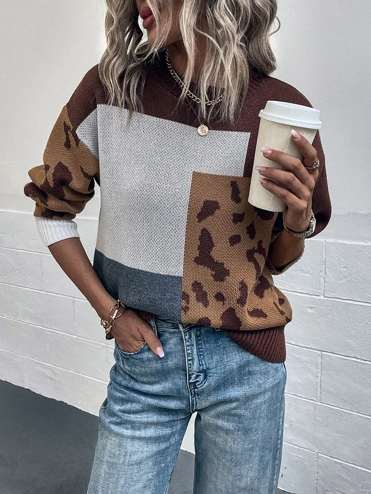 Le Clair | Vintage Leopard Patchwork Sweater