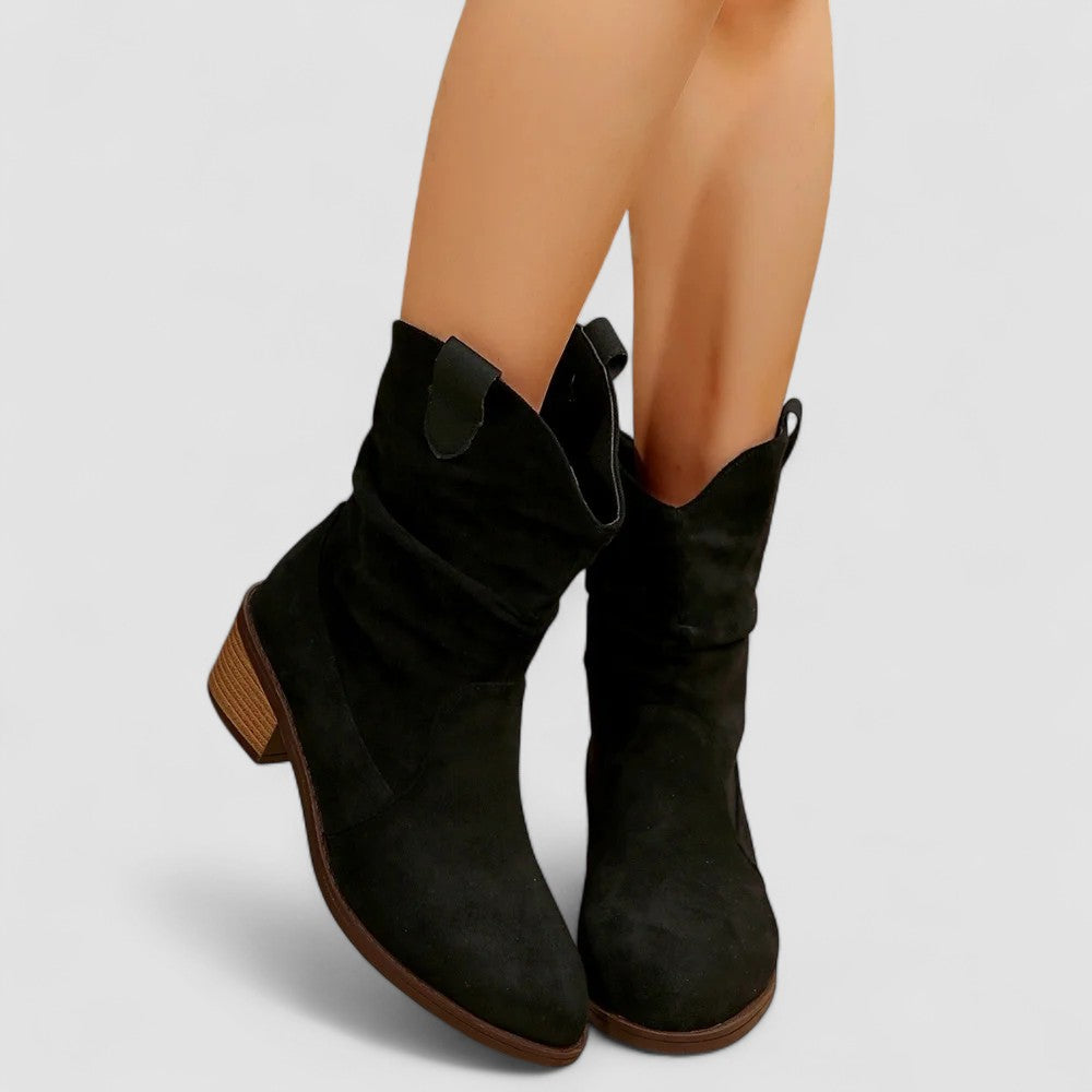 Cleo | Slouch Western Ankle Boots