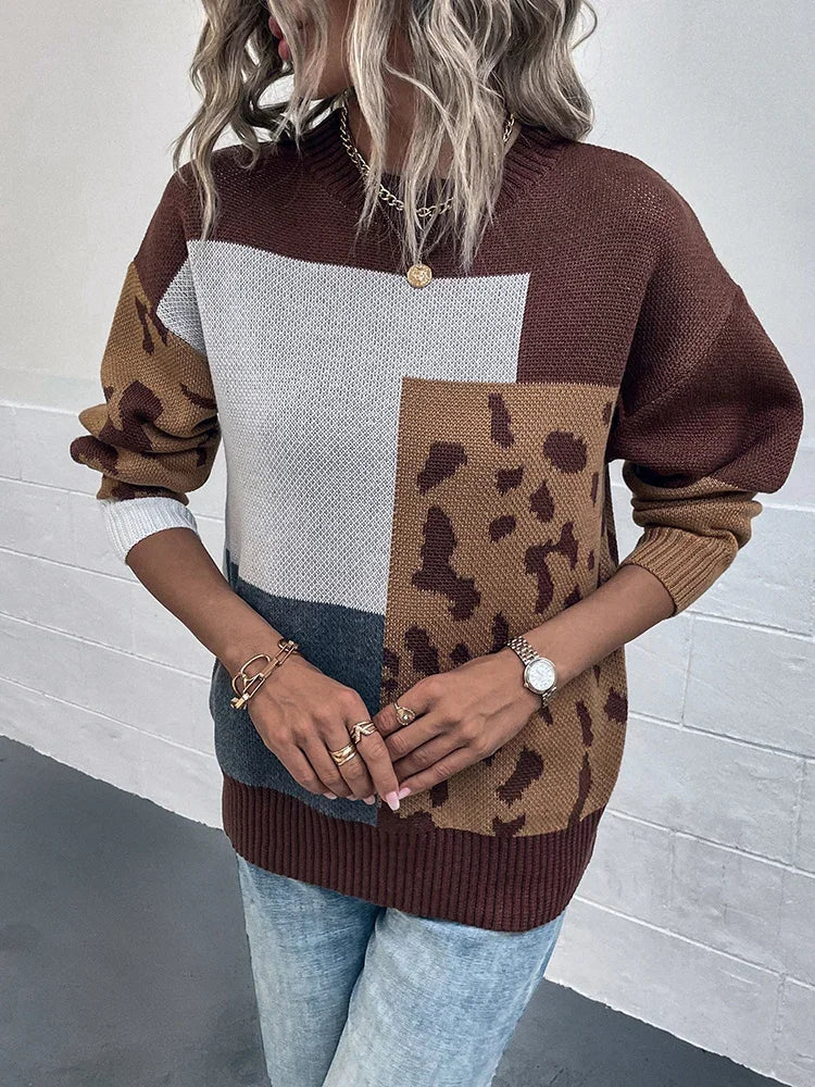 Le Clair | Vintage Leopard Patchwork Sweater