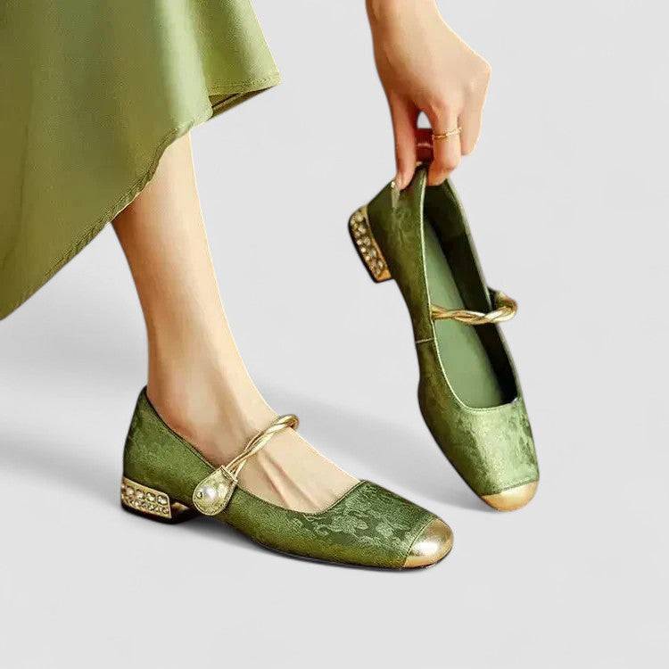 Mestelle Mary Jane orthopedic shoes by THE WHITMORE FAMILY, featuring cushioned insoles and adjustable straps for comfort.