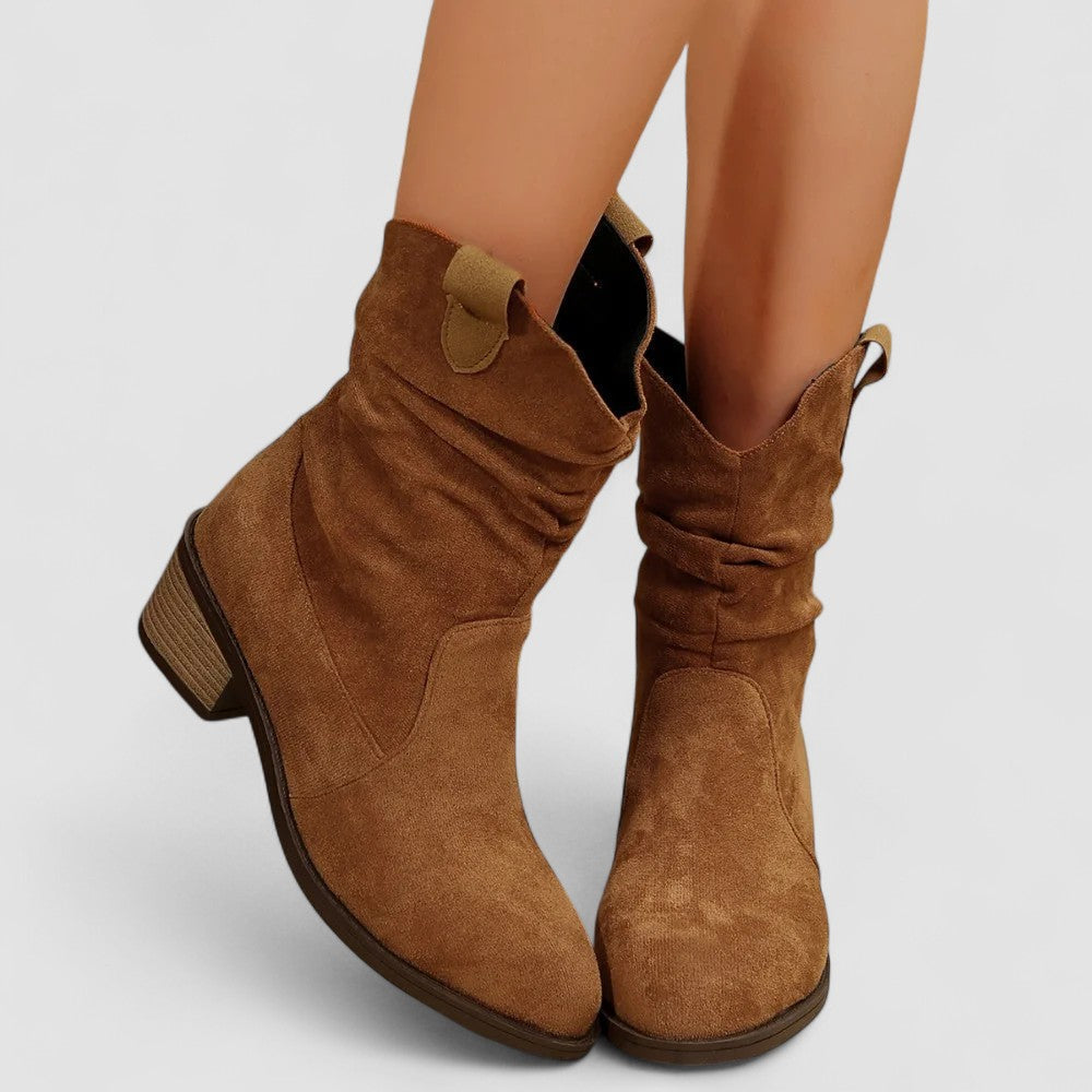 Cleo | Slouch Western Ankle Boots