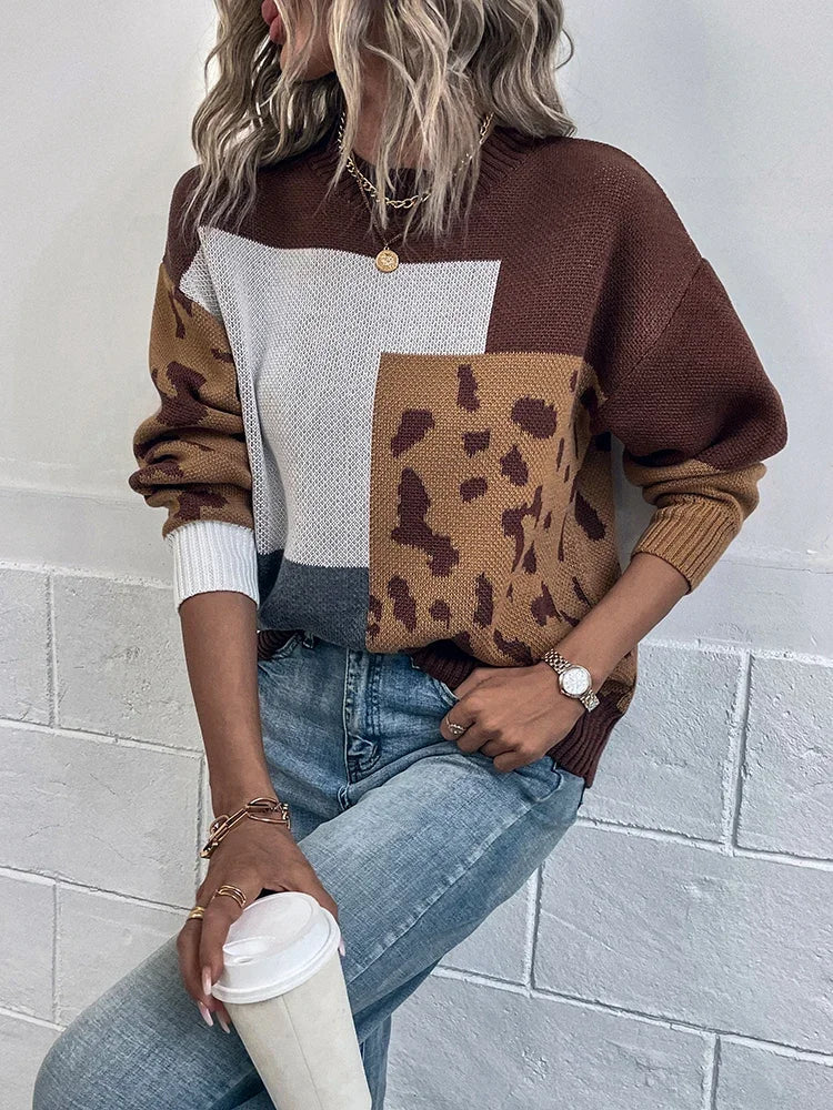 Le Clair | Vintage Leopard Patchwork Sweater