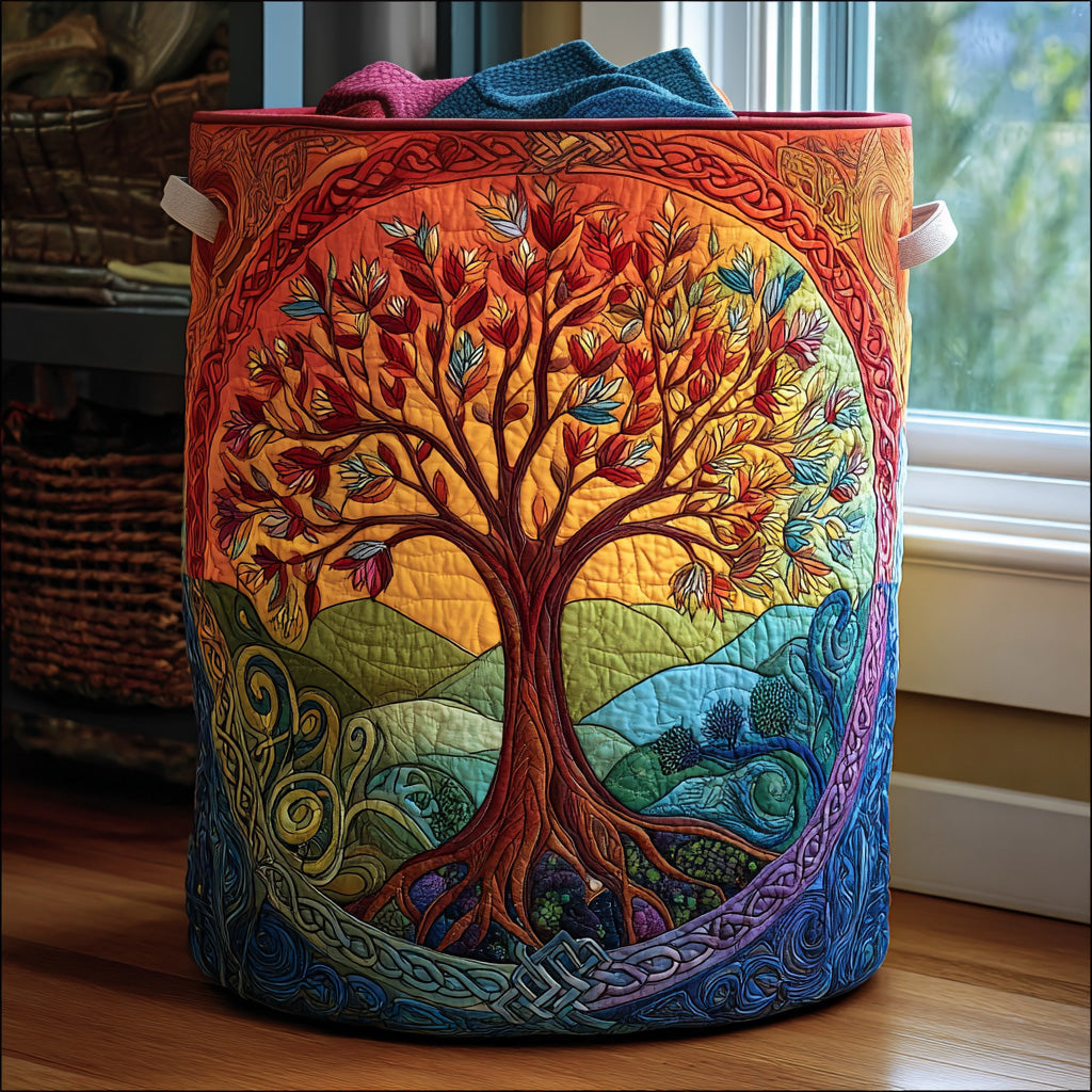 Tree of Life | Quilted Storage Basket