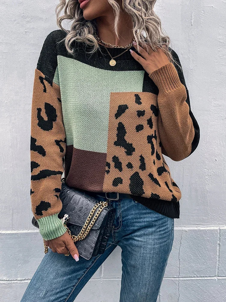 Le Clair | Vintage Leopard Patchwork Sweater