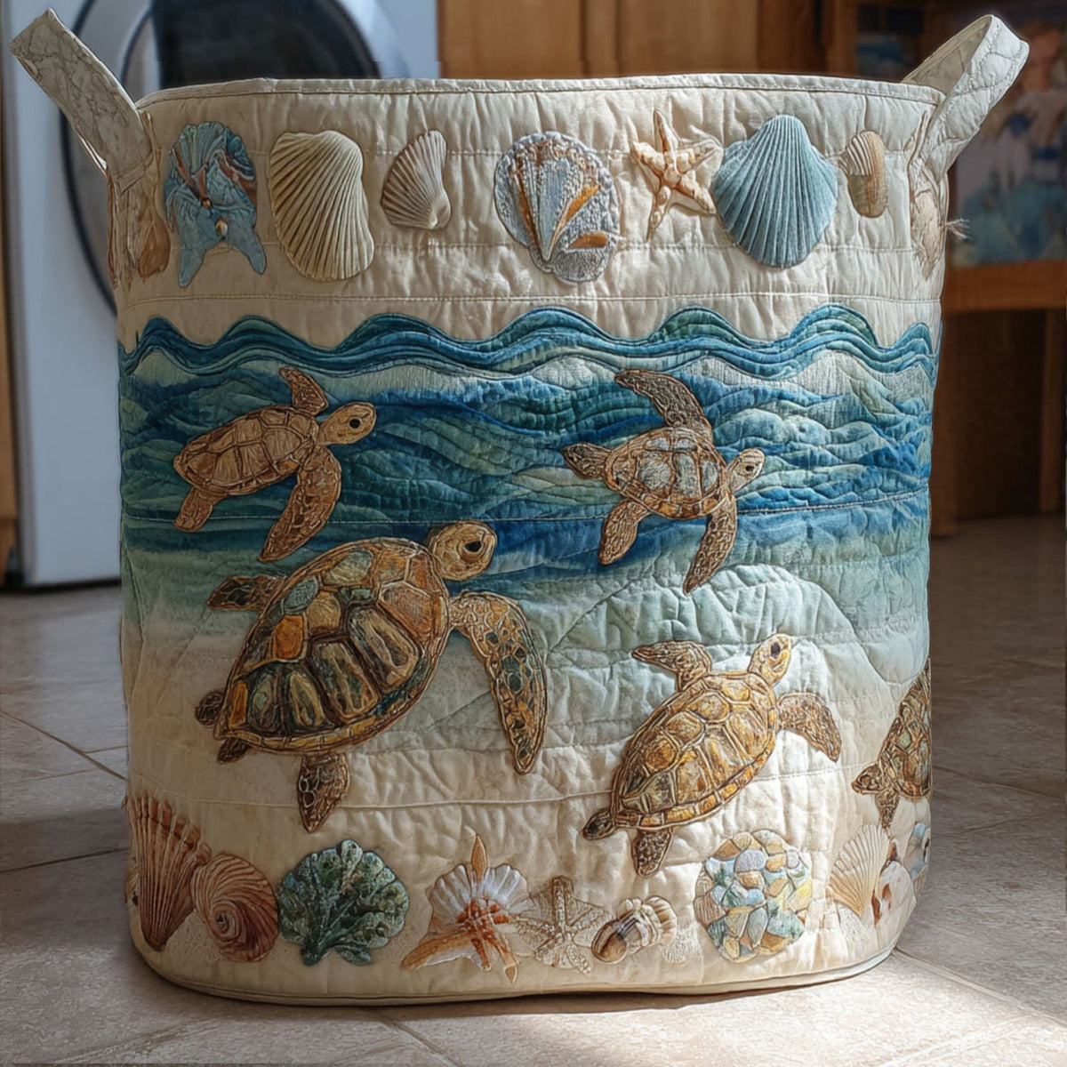 Turtle Ocean | Quilted Storage Basket