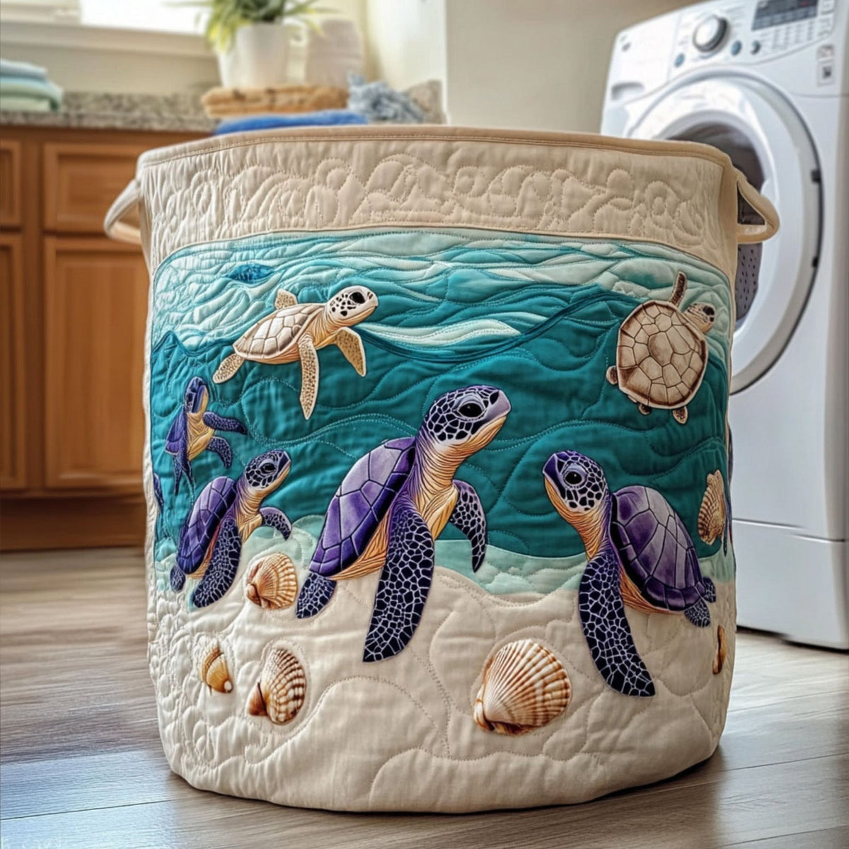 Turtle Ocean | Quilted Storage Basket
