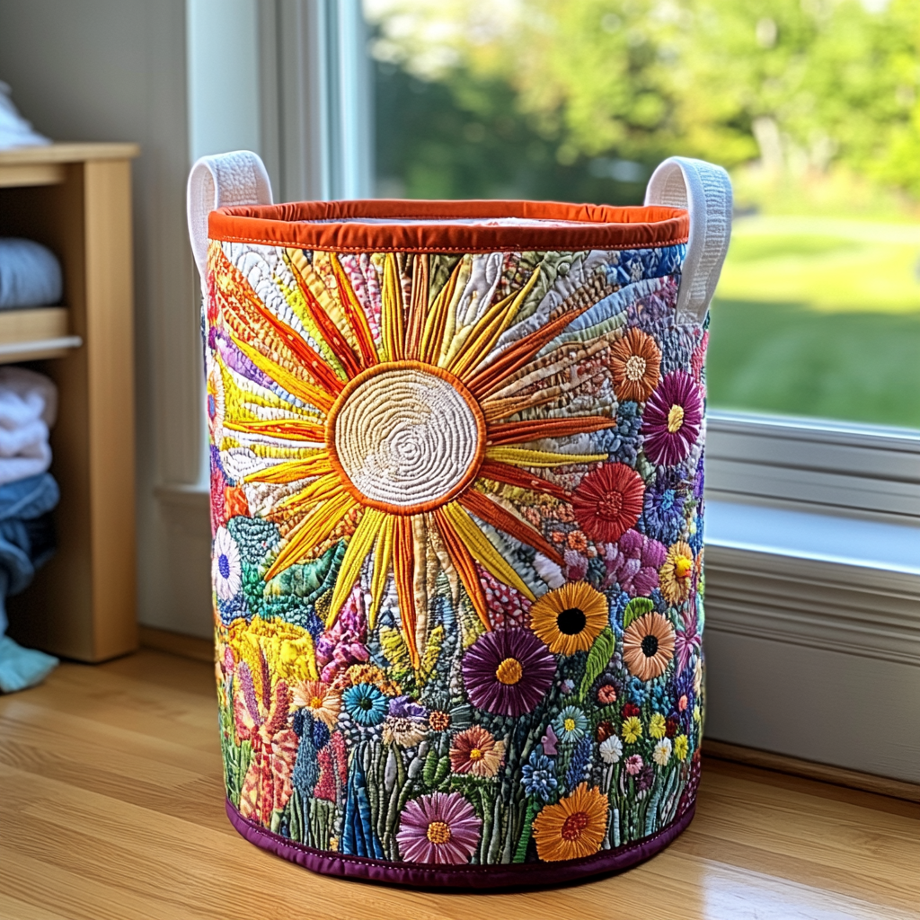 Sunflower Bloom | Quilted Storage Basket