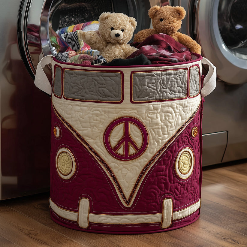 Hippie Van Quilted Laundry Basket