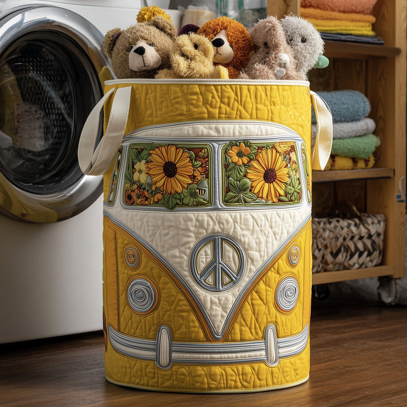 Hippie Van Quilted Laundry Basket