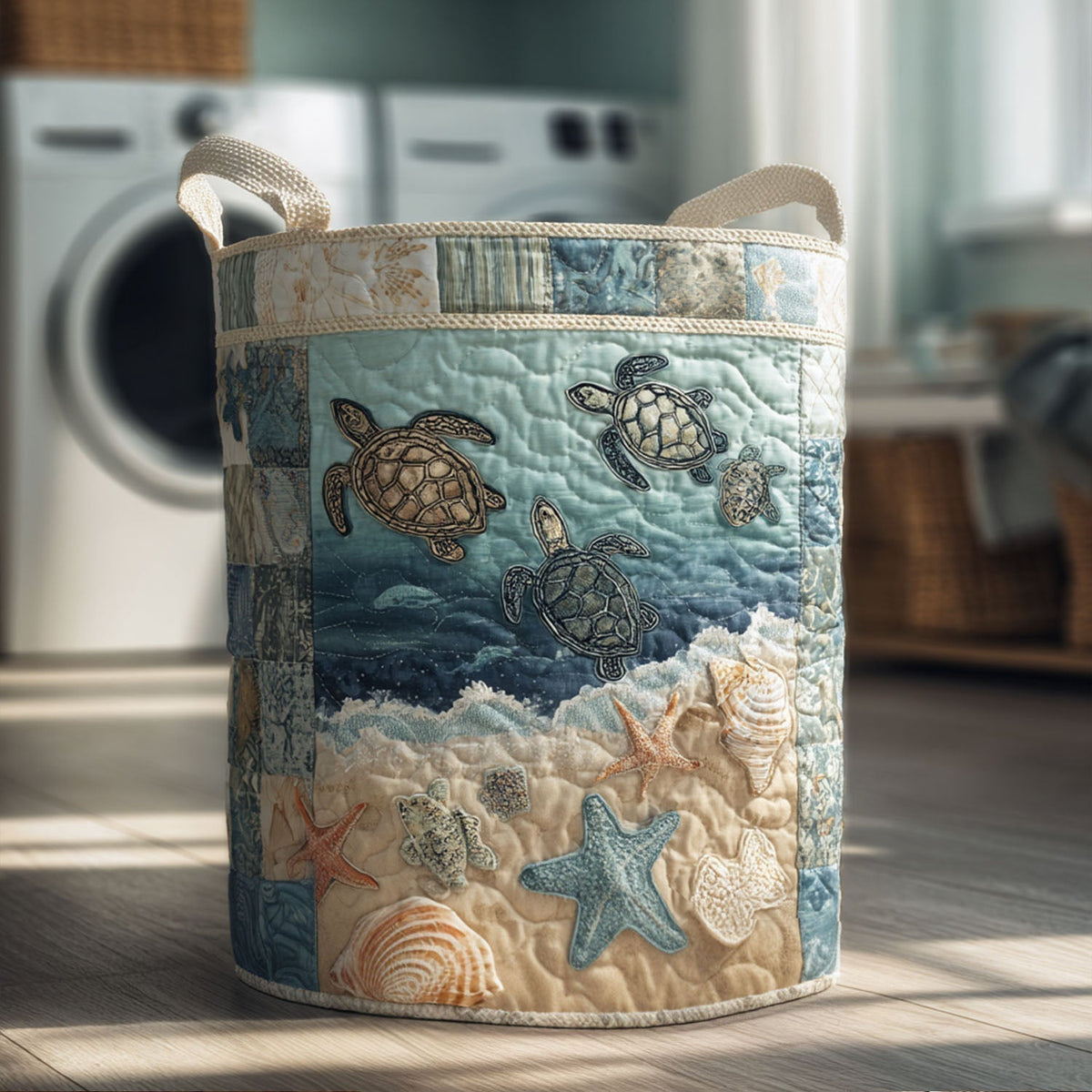 Turtle Ocean | Quilted Storage Basket