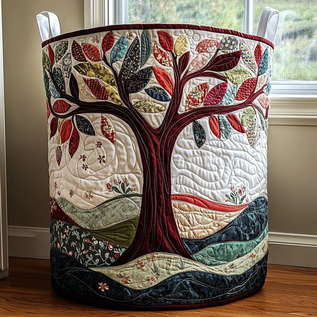 Tree of Life | Quilted Storage Basket