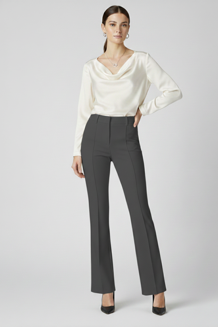 Women’s High-Waisted Trousers with Structured Fit and Versatile Style