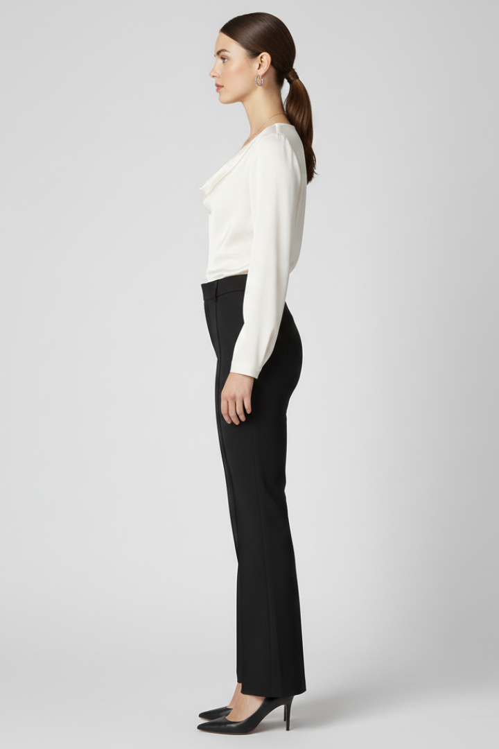 Women’s High-Waisted Trousers with Structured Fit and Versatile Style