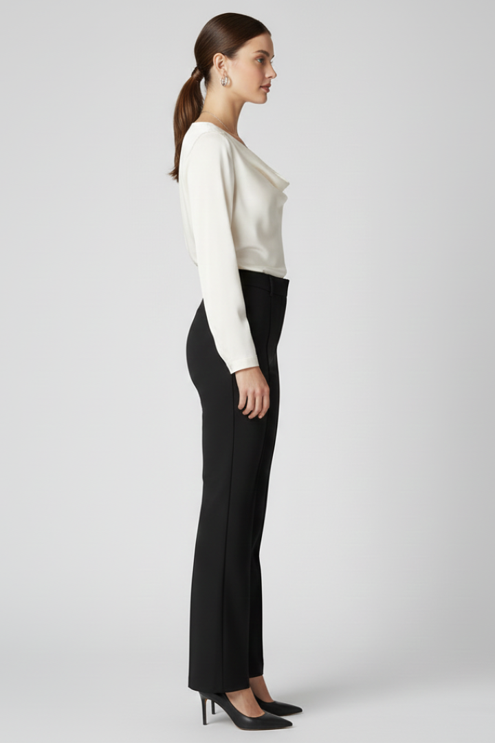 Women’s High-Waisted Trousers with Structured Fit and Versatile Style