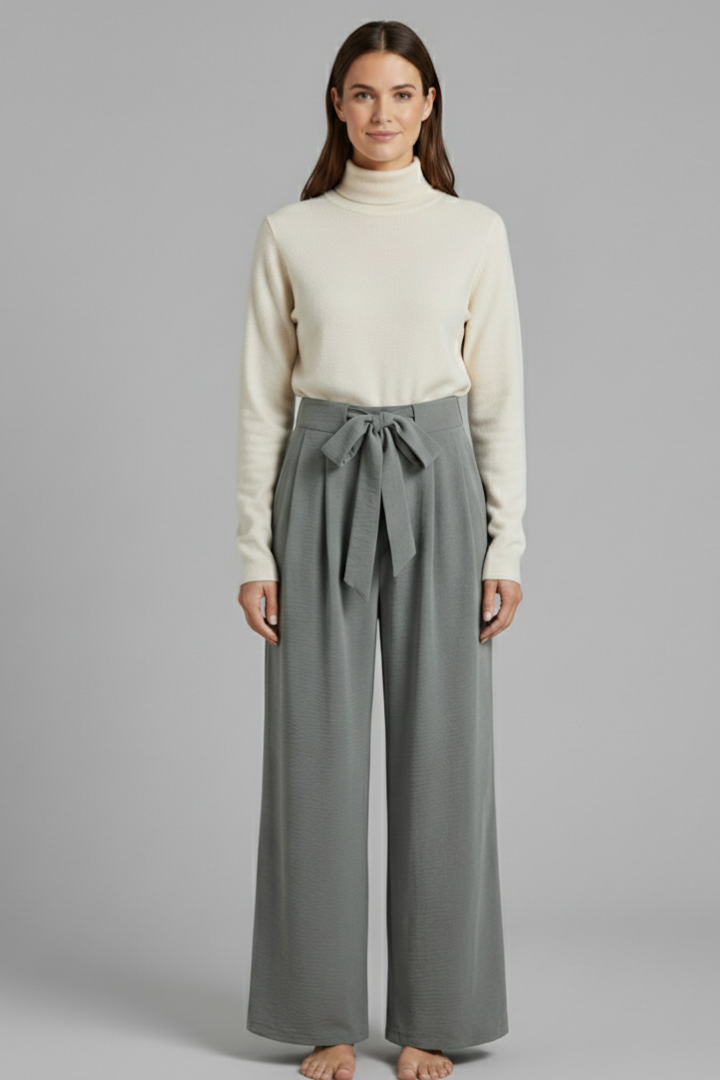 Women’s Palazzo Trousers with Tie Waist and
