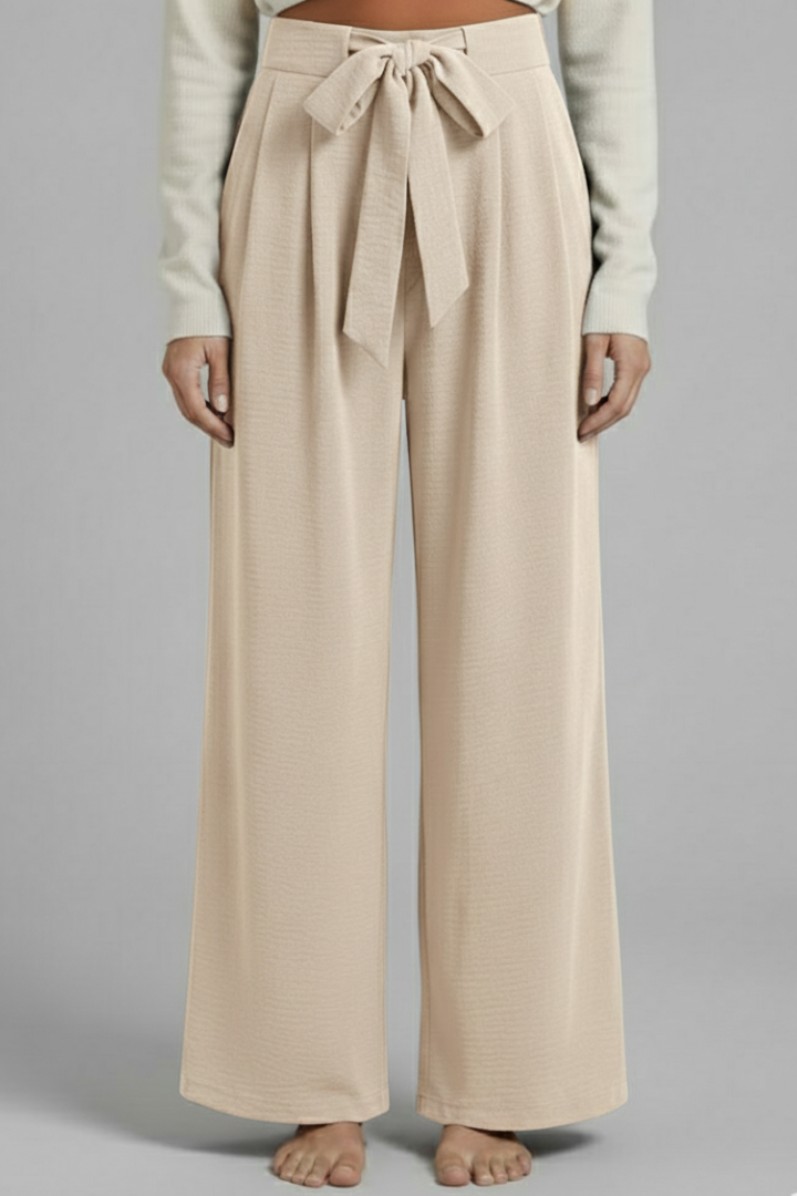 Women’s Palazzo Trousers with Tie Waist and