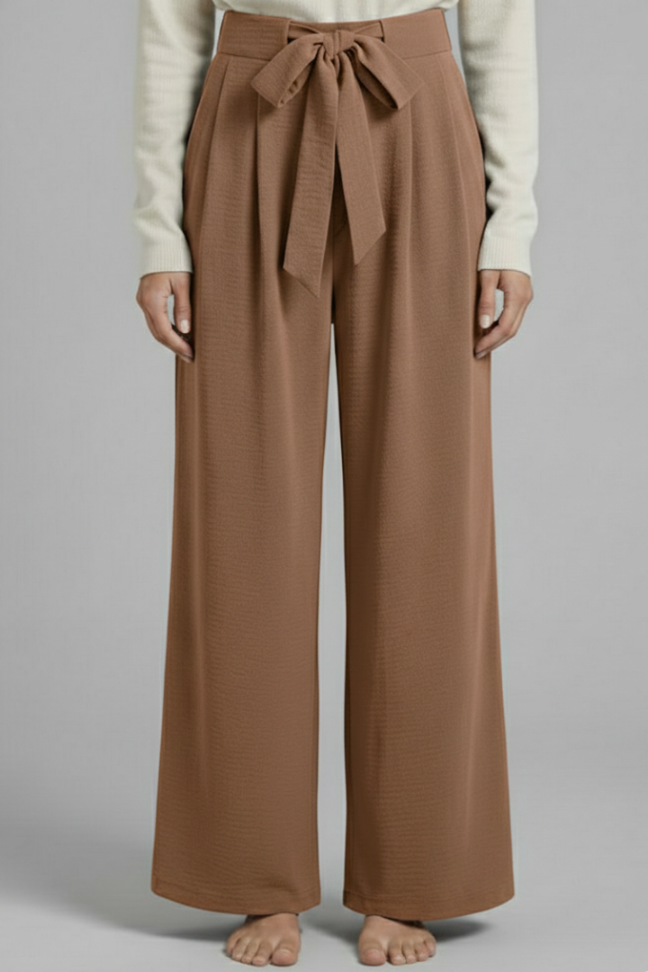 Women’s Palazzo Trousers with Tie Waist and