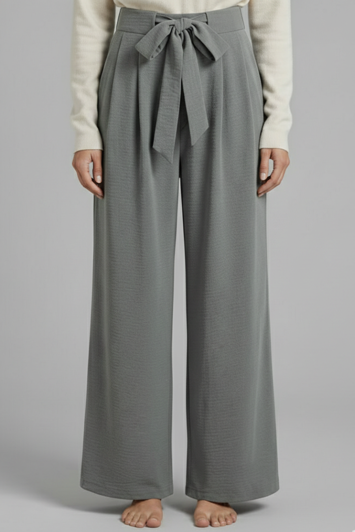 Women’s Palazzo Trousers with Tie Waist and