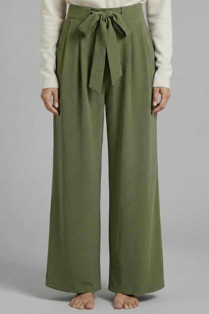 Women’s Palazzo Trousers with Tie Waist and