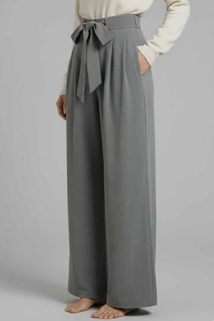 Women’s Palazzo Trousers with Tie Waist and
