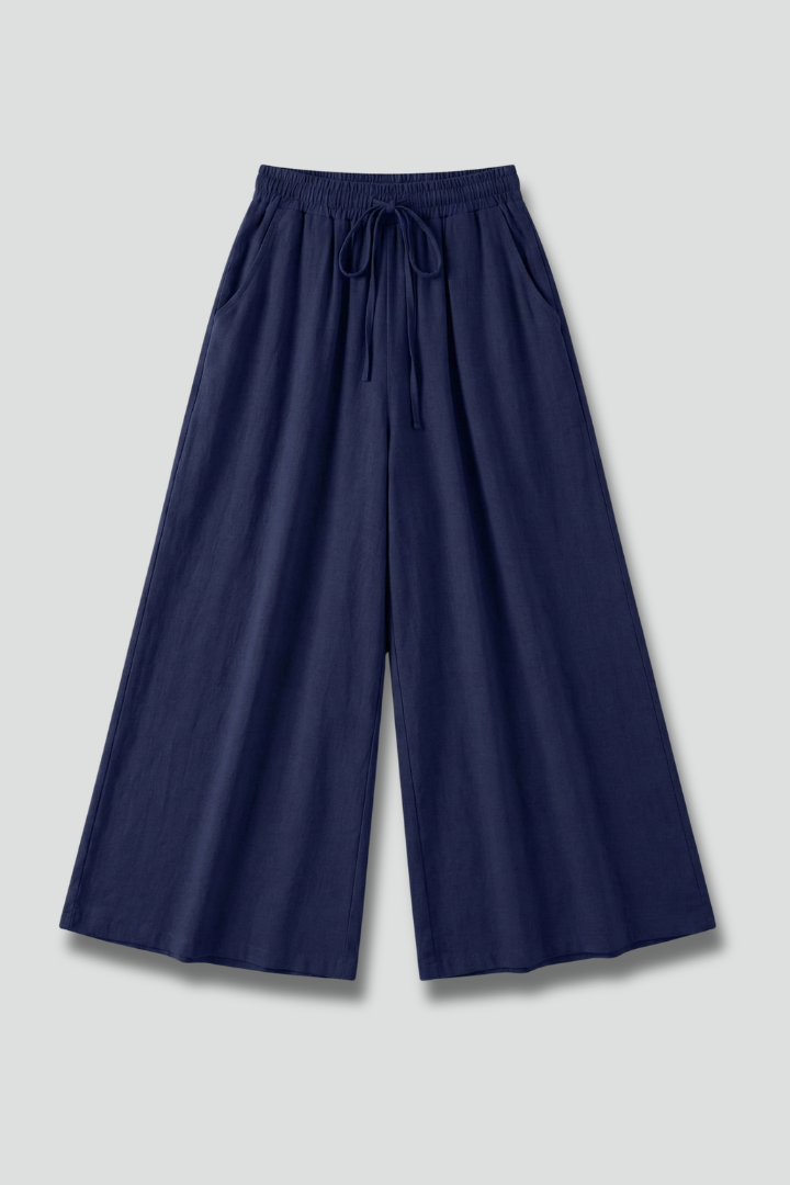 Women’s Trousers with Drawstring and Wide Leg
