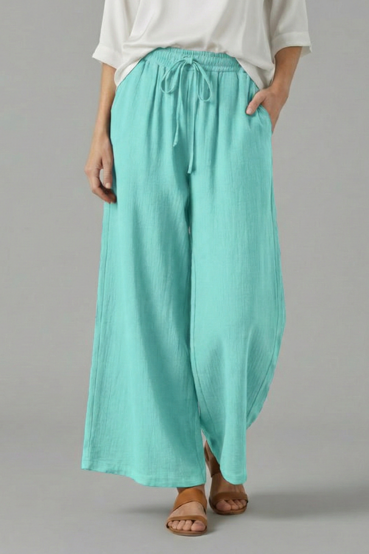 Women’s Trousers with Drawstring and Wide Leg