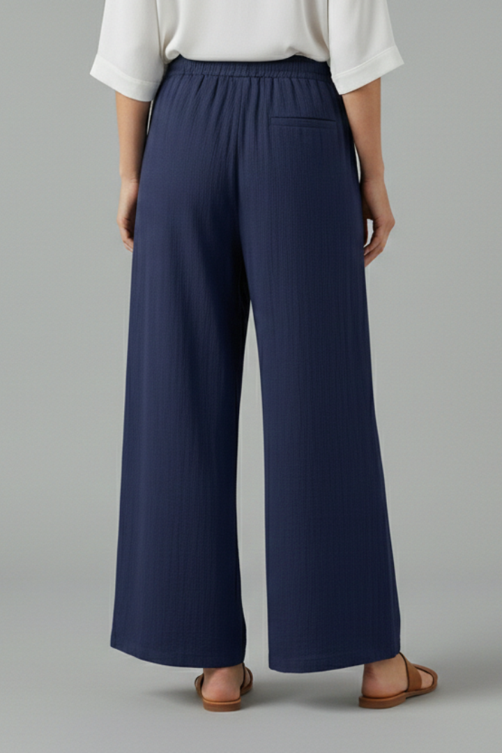 Women’s Trousers with Drawstring and Wide Leg