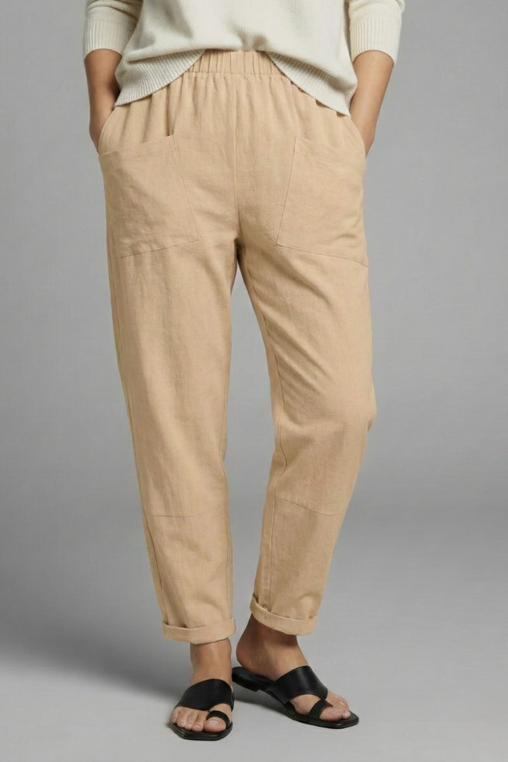 Women’s Trousers with Elastic Waist and Side Pockets