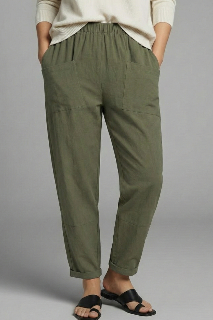 Women’s Trousers with Elastic Waist and Side Pockets